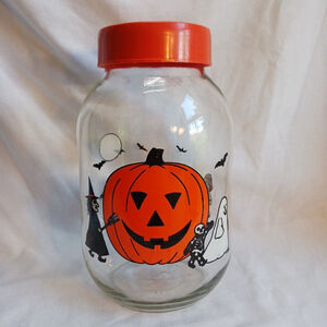 Vintage Carlton Glass 3 Liter Halloween Jar Canister 1980s